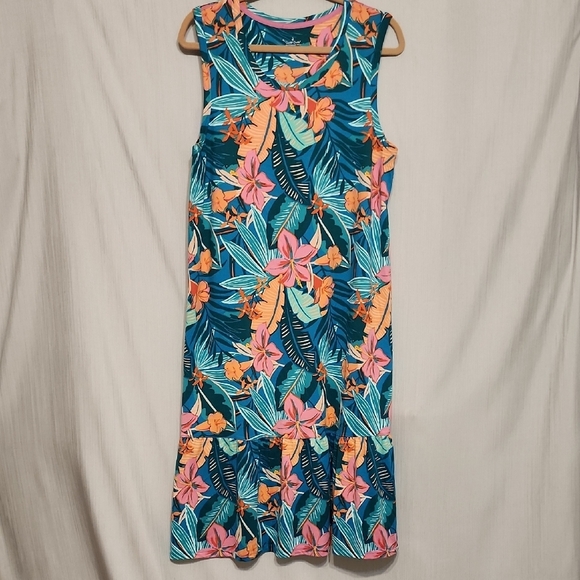 Cuddl Duds Tropical Print Sundress - Picture 1 of 3